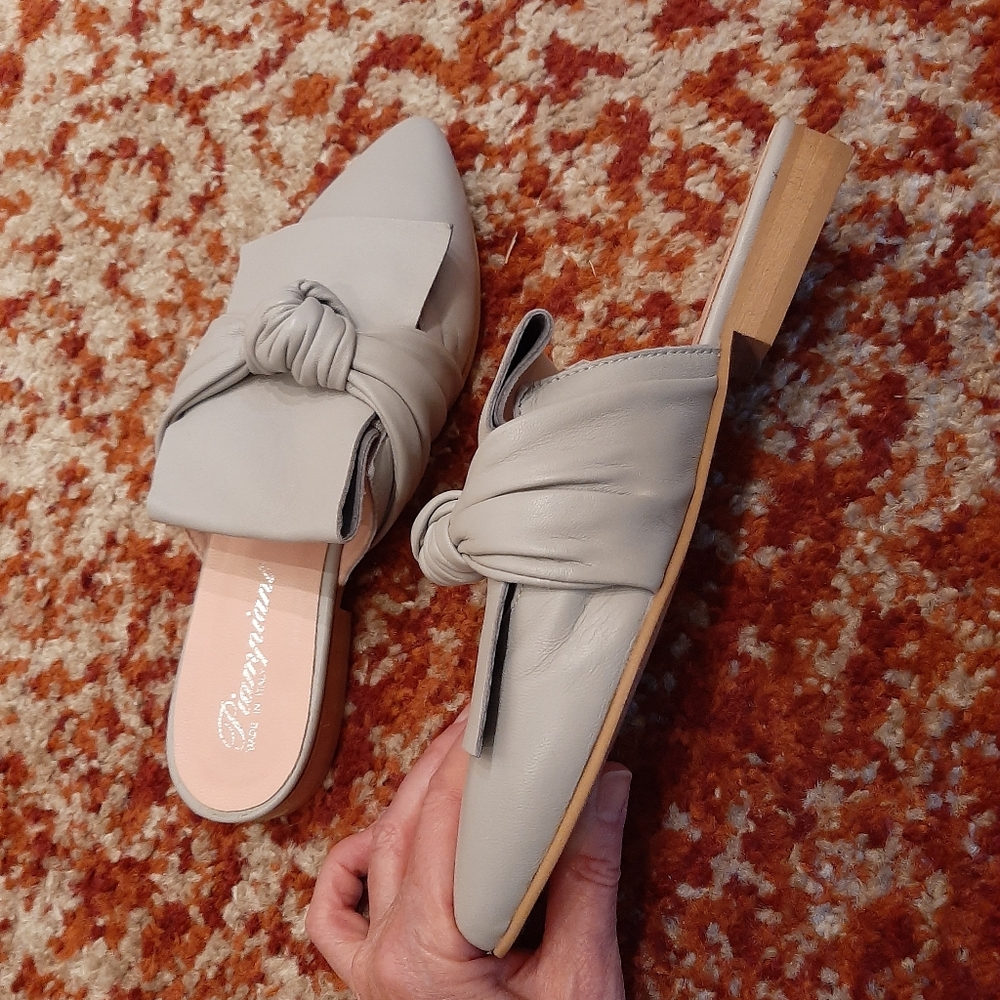 Piampiani leather mules